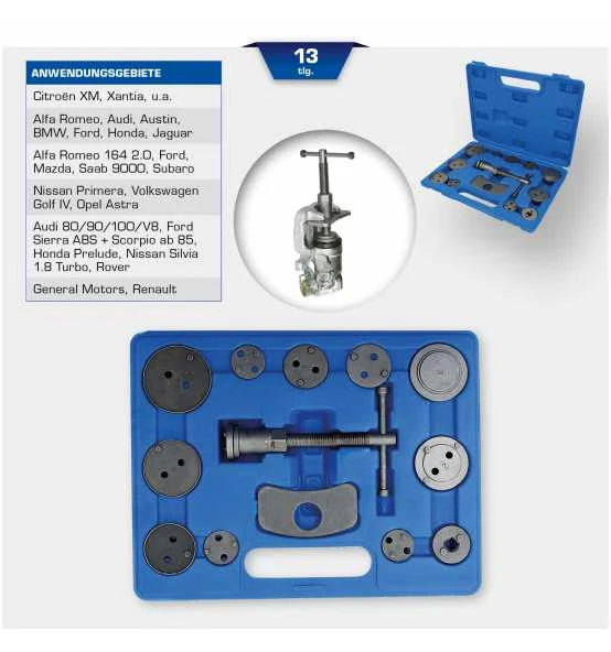 Brilliant Tools Universal-Bremskolben-Rückstellwerkzeug-Satz, 13-tlg. – Bild 2