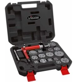 VIGOR Pneumatischer Bremskolben-Rückstellwerkzeug-Satz, Anzahl Werkzeuge: 16