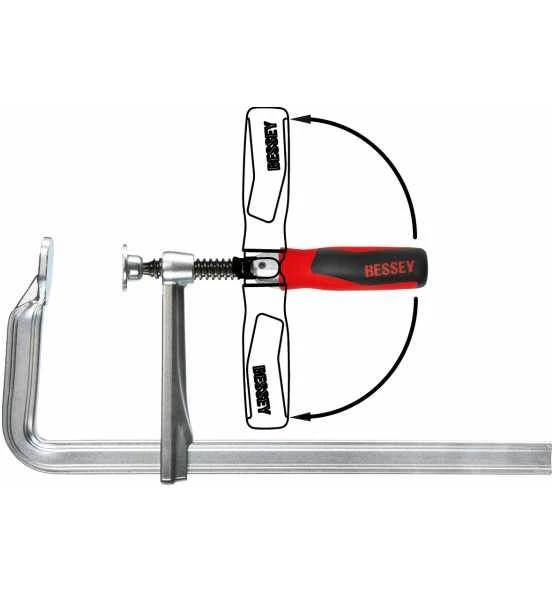 BESSEY Schraubzwinge Ganzstahl Mit 2-Komponenten-Heft 300 X 120 Mm Klappgriff – Bild 2