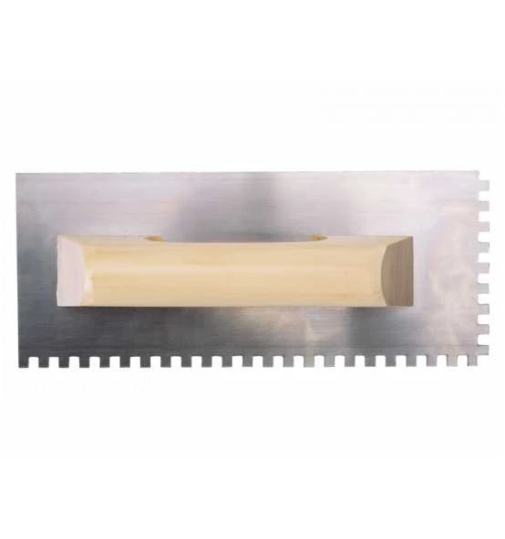 Bahco Glättkelle Mit Viereckig Gezahnter Kohlenstoffstahl-Klinge Und Holzgriff, 500 x 130 mm – Bild 3