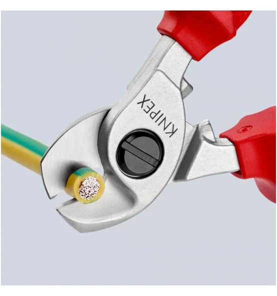 Knipex Kabelschere Mit Öffnungsfeder Isoliert Mit Mehrkomponenten-Hüllen, VDE-geprüft Verchromt 165 Mm – Bild 5