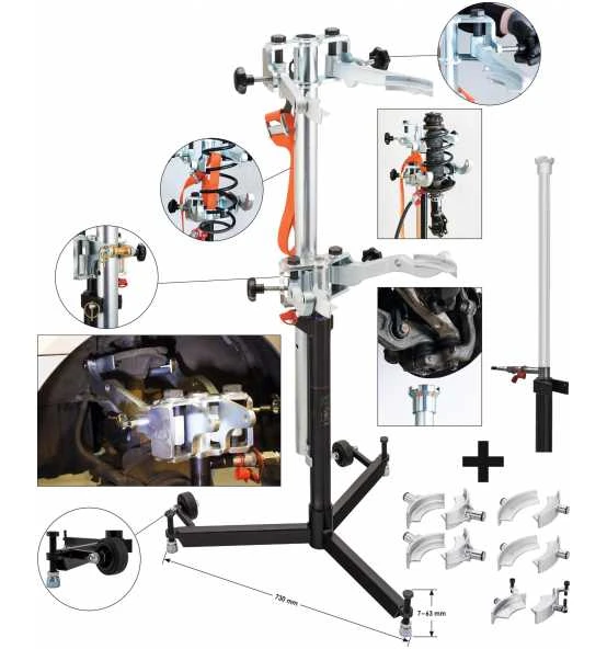 VIGOR Hydraulischer Federspanner Inkl. 10 Federteller, Anzahl Werkzeuge: 16 – Bild 2
