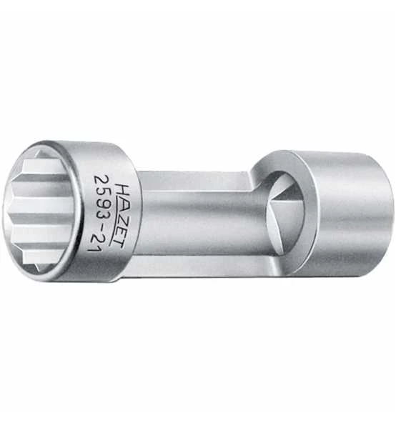 Hazet Stoßdämpfer-Steckschlüsseleinsatz (Doppelsechskant), Vierkant Hohl 12,5 Mm (1/2"), Außen-Doppel-Sechskant Profil, 21 Mm