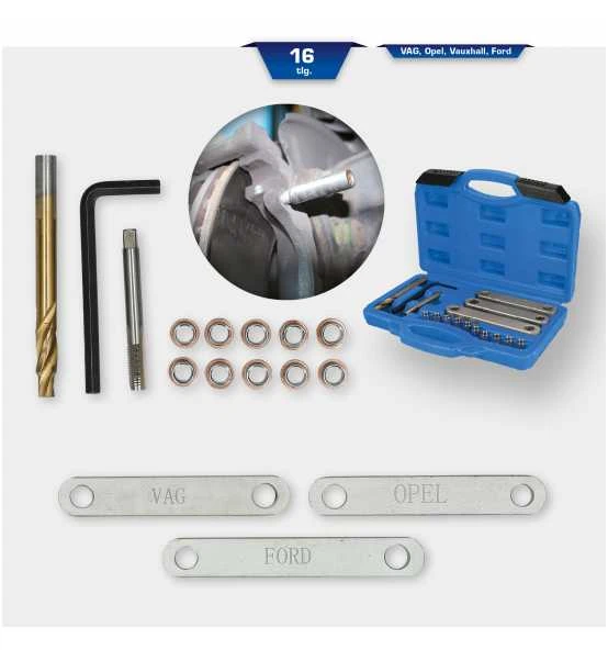 Brilliant Tools Reparatursatz Für Bremsgewinde, M9 X 1,25, 16-tlg. – Bild 2