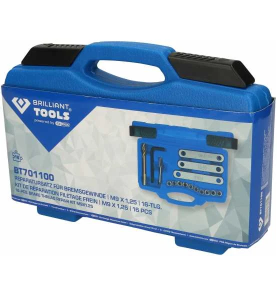 Brilliant Tools Reparatursatz Für Bremsgewinde, M9 X 1,25, 16-tlg. – Bild 5