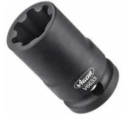 VIGOR Steckschlüsseleinsatz, Vierkant Hohl 12,5 Mm (1/2"), Rillenprofil, 22 Mm