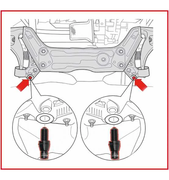 KS Tools VAG Fixierbolzen-Satz Für Hilfsrahmen M14 X 1,5, 4-tlg. – Bild 2
